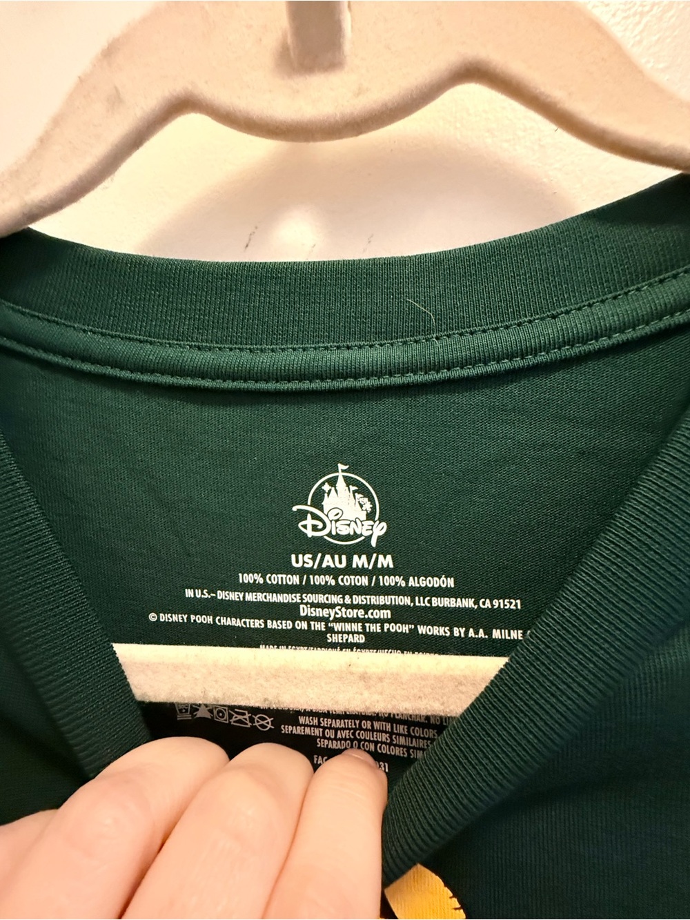 Disney Forest Green Winnie the Pooh Crewneck Tee UNISEX SIZING - Picture 3 of 4